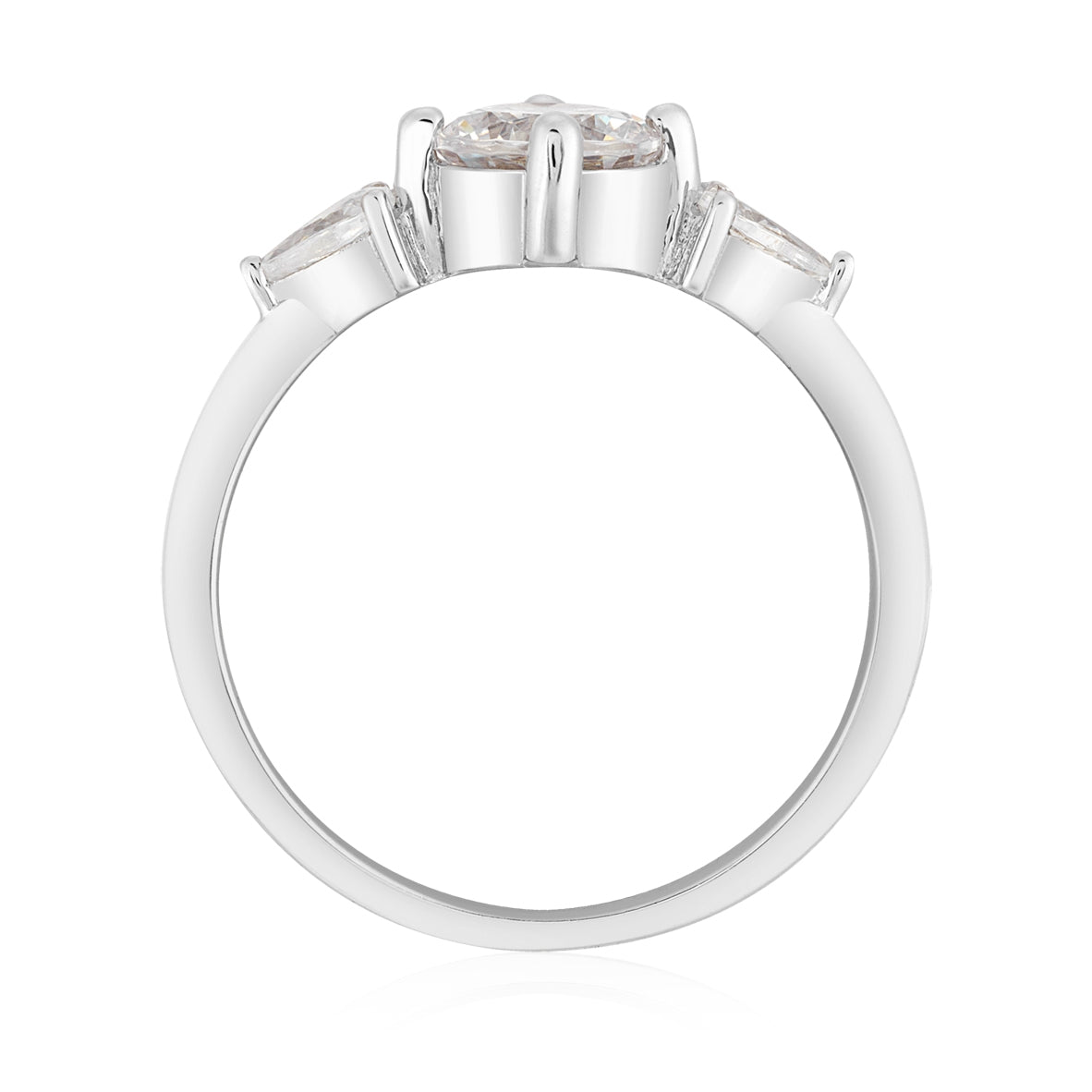 Argento Silver Wishbone Solitaire Ring