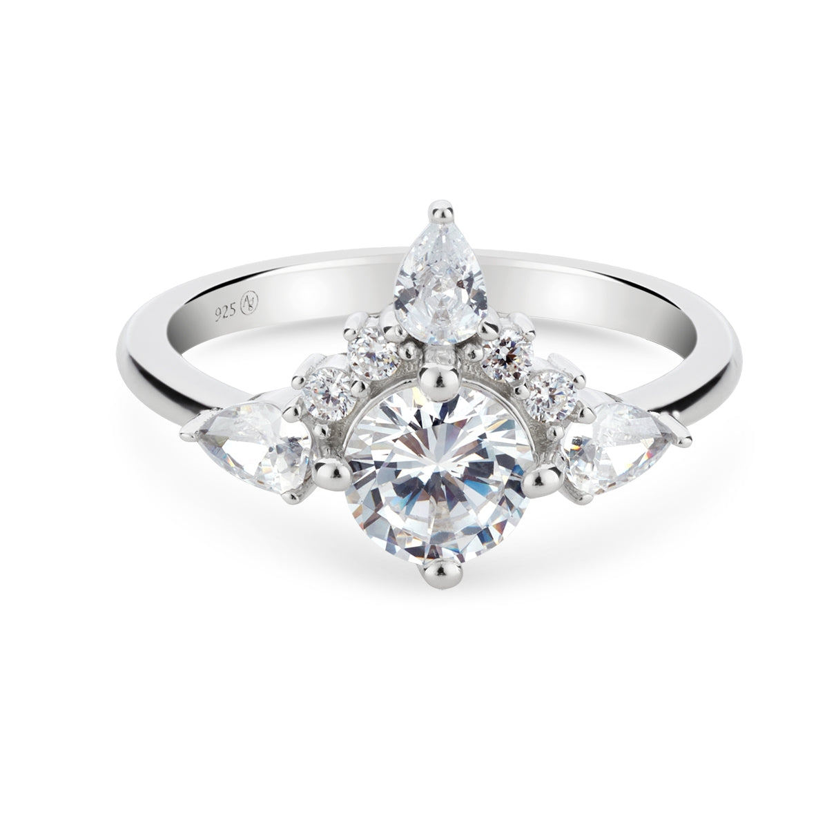 Argento Silver Wishbone Solitaire Ring