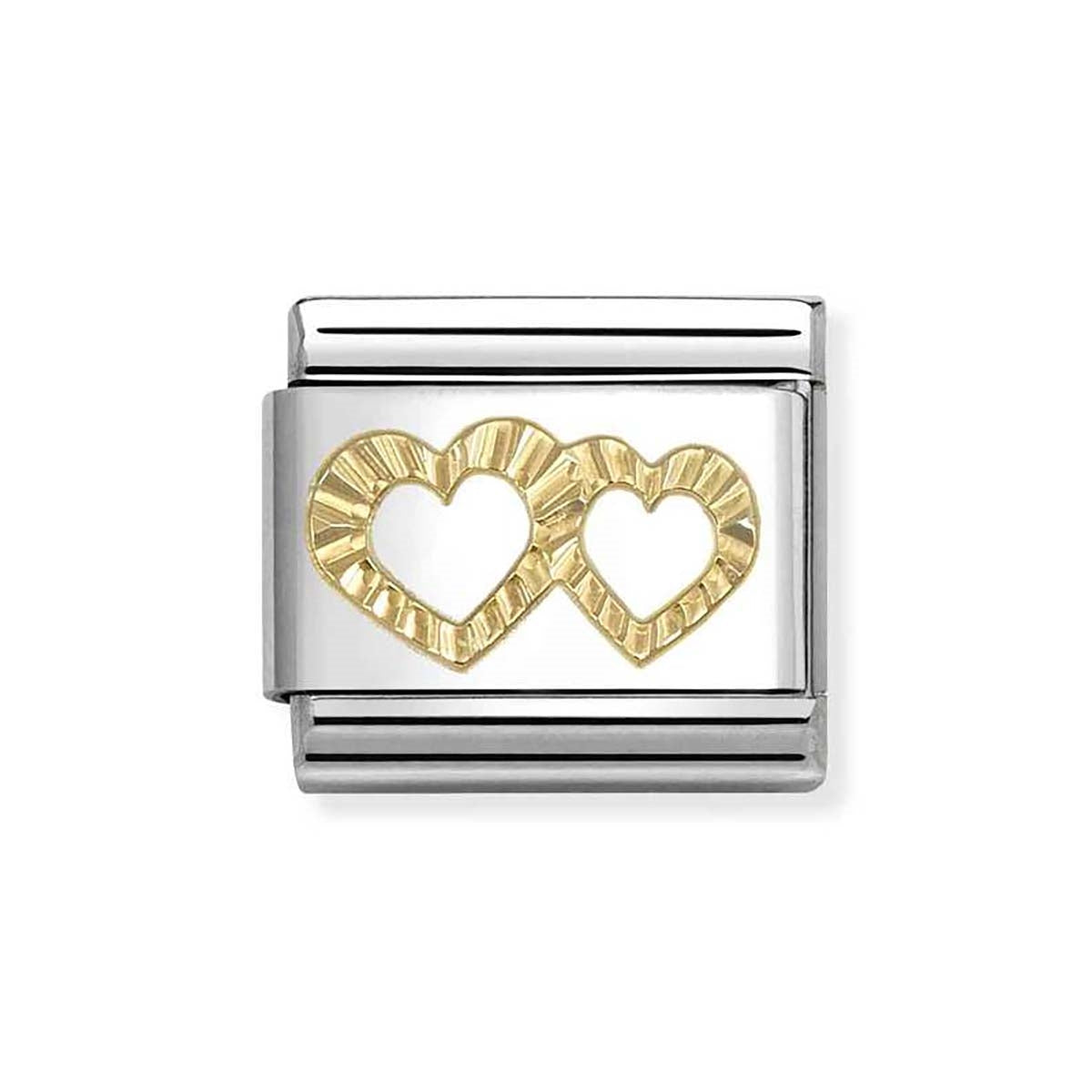 Nomination Gold Diamond Double Hearts Charm