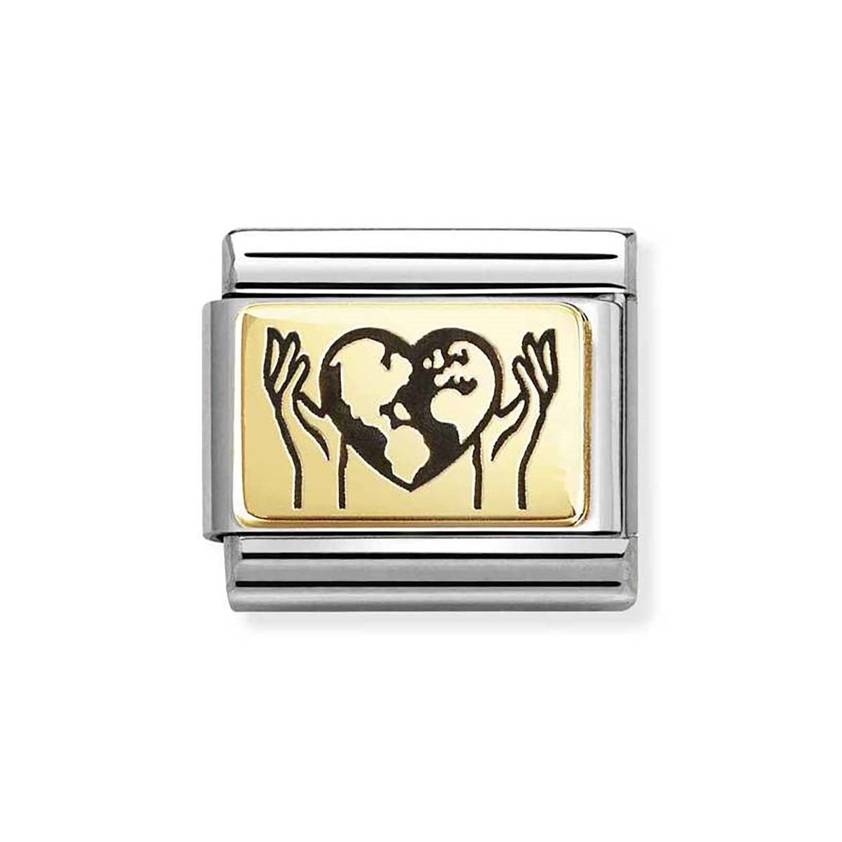 Nomination Gold Hands With Heat Globe Charm