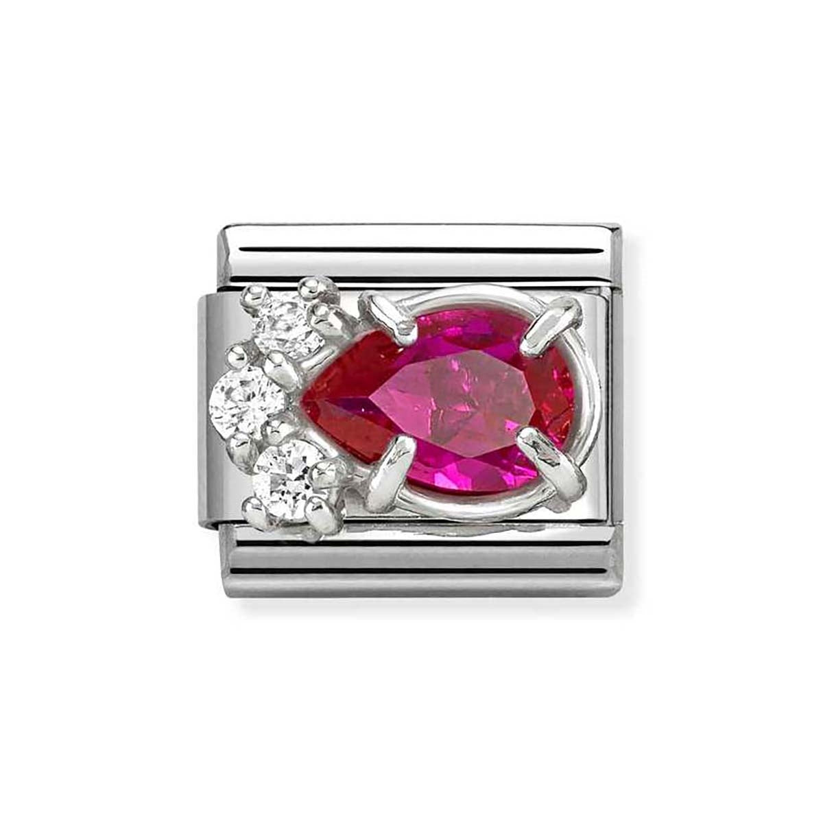 Nomination Silver Red CZ Drop Charm