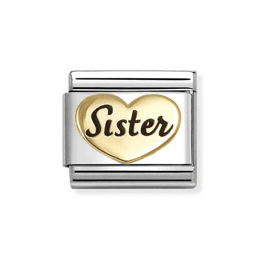 Nomination Gold Sister Heart Charm