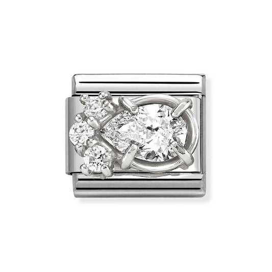 Nomination Silver White CZ Drop Charm