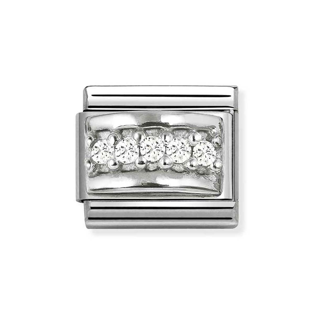 Nomination Silver White CZ Track Charm