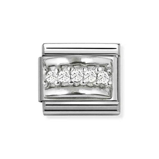 Nomination Silver White CZ Track Charm