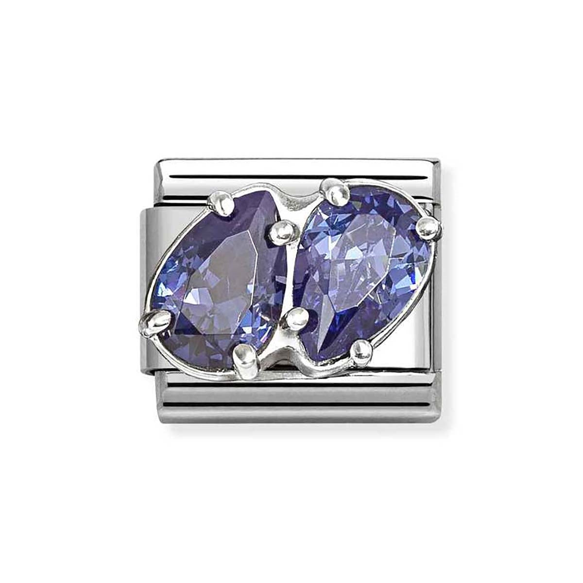 Nomination Silver Blue CZ Double Drop Charm