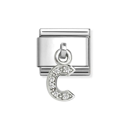 Nomination Silver CZ Dangle C Charm