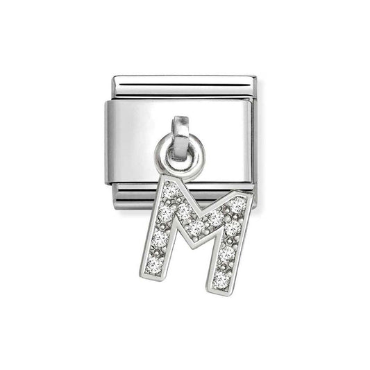 Nomination Silver CZ Dangle M Charm