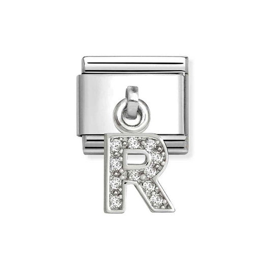 Nomination Silver CZ Dangle R Charm