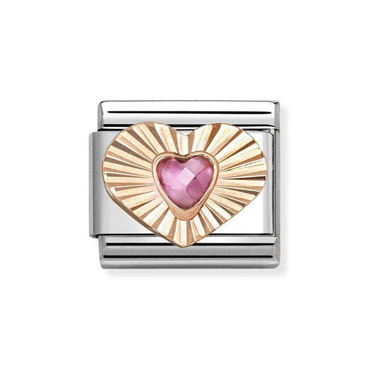 Nomination Rose Gold Pink Heart Charm