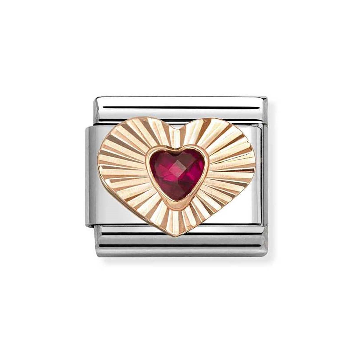 Nomination Rose Gold Red Heart Charm
