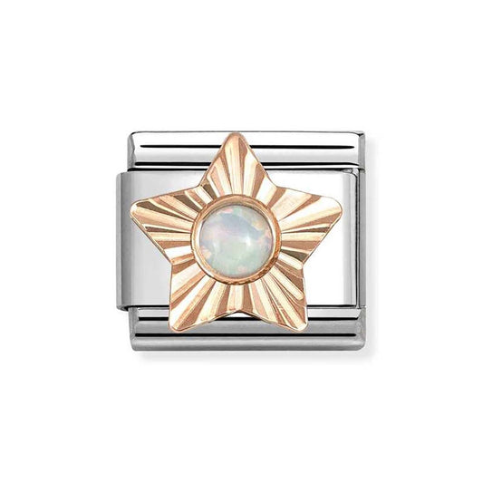 Nomination Rose Gold White Opal Star Charm