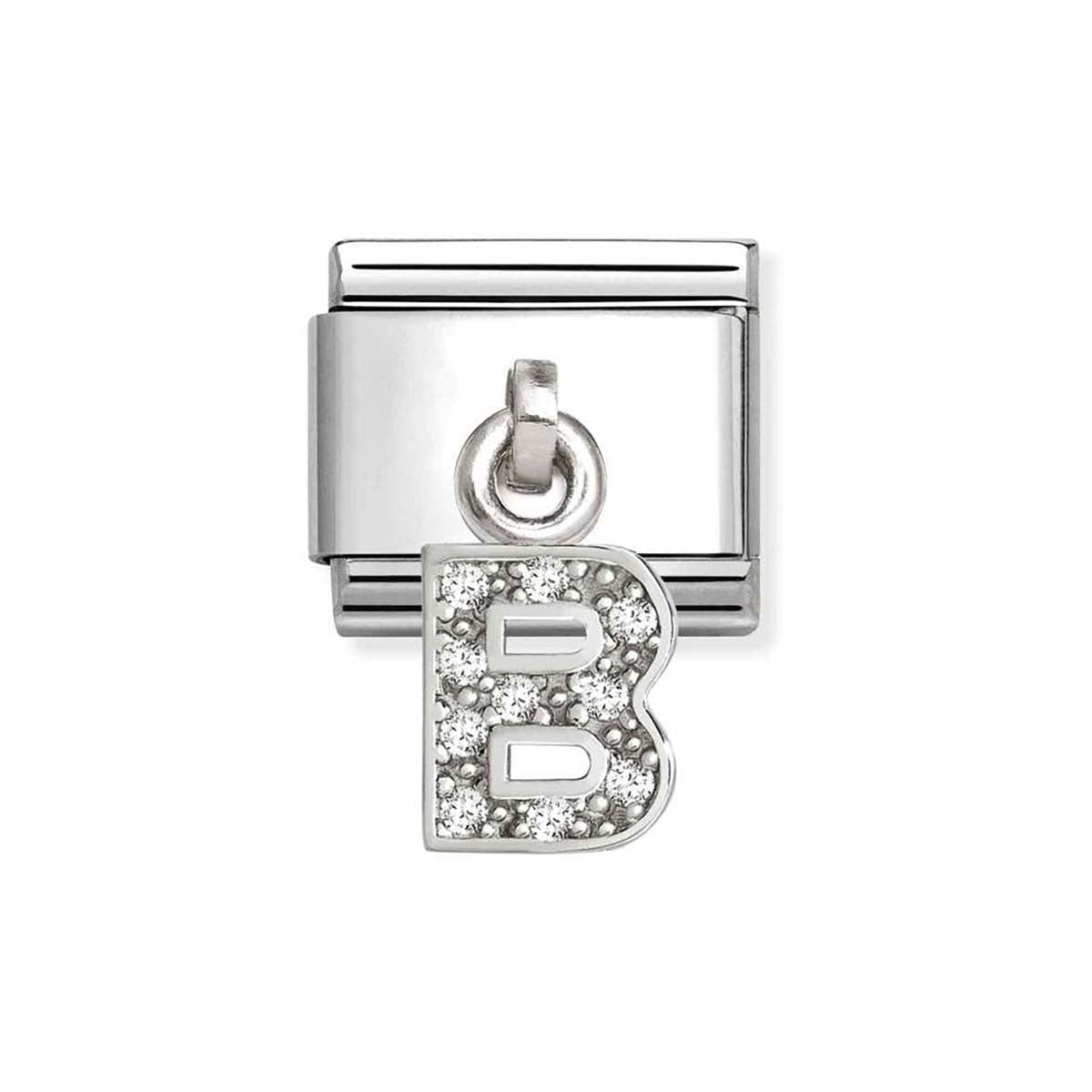 Nomination Silver CZ Dangle B Charm