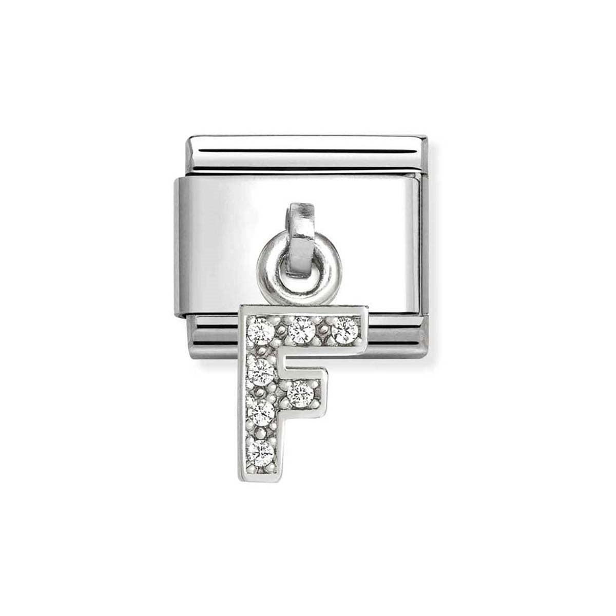 Nomination Silver CZ Dangle F Charm