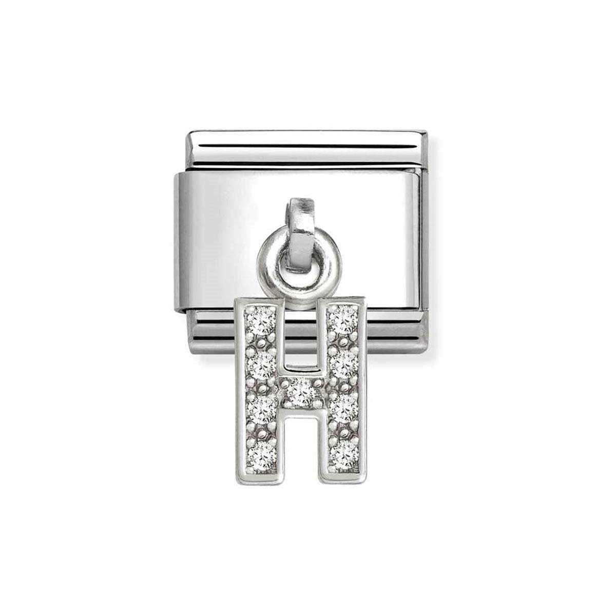 Nomination Silver CZ Dangle H Charm