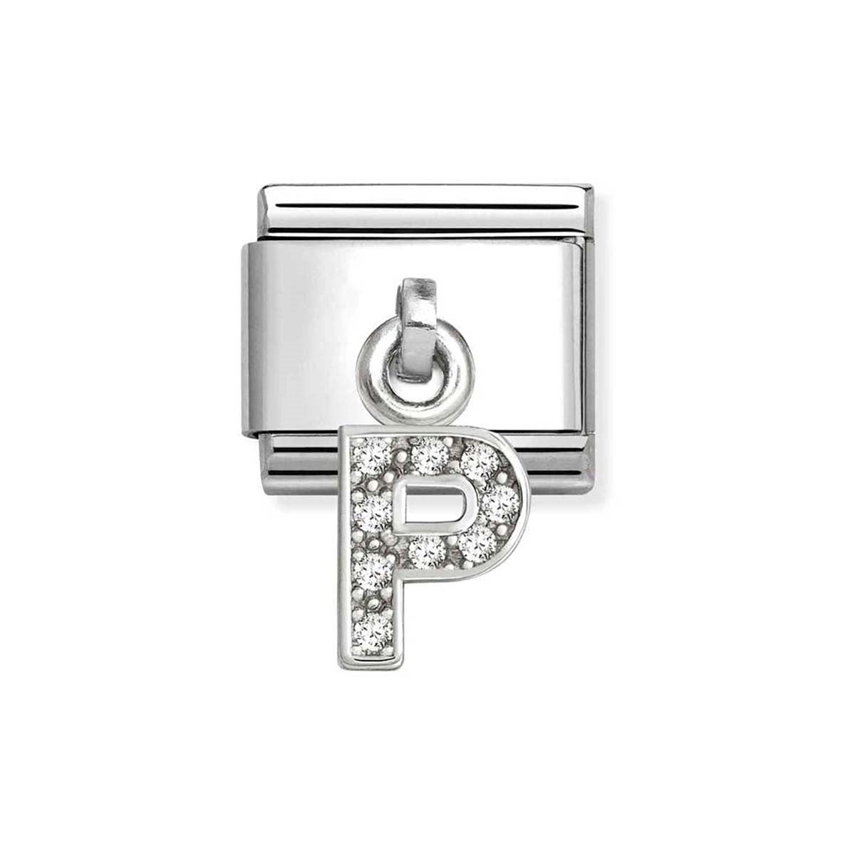 Nomination Silver CZ Dangle P Charm