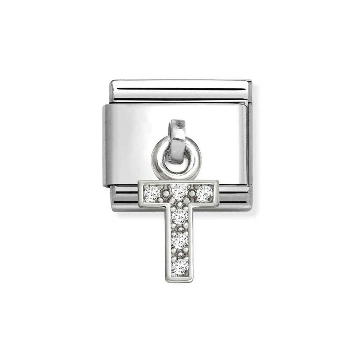 Nomination Silver CZ Dangle T Charm