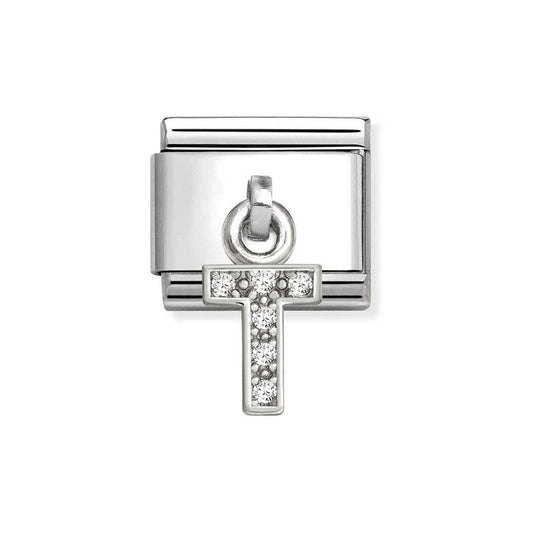 Nomination Silver CZ Dangle T Charm