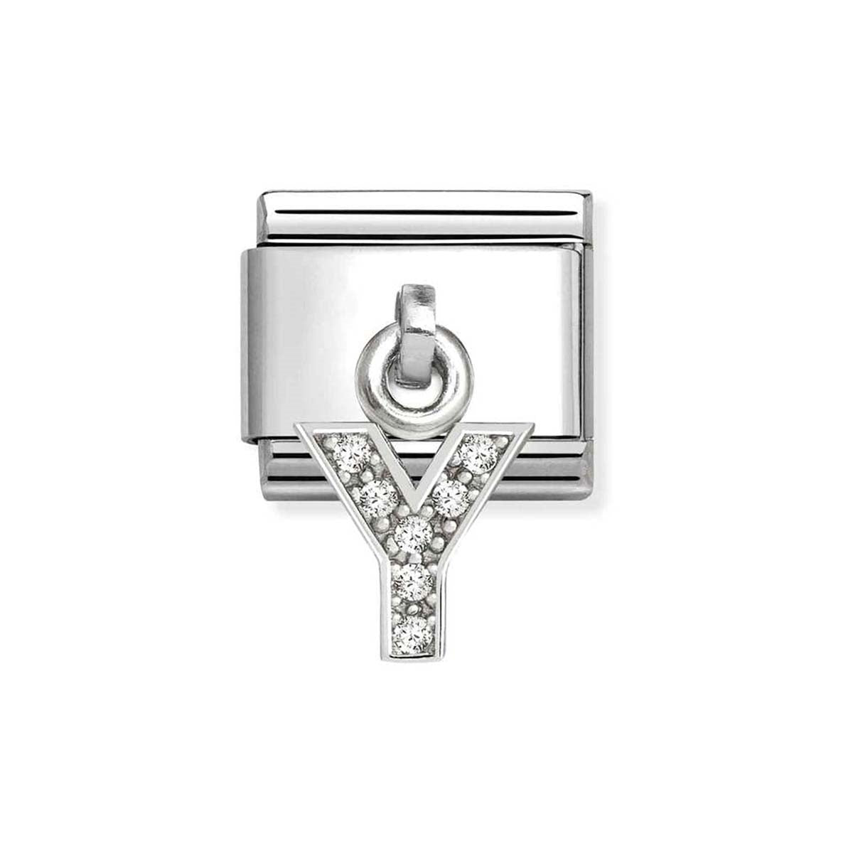 Nomination Silver CZ Dangle Y Charm