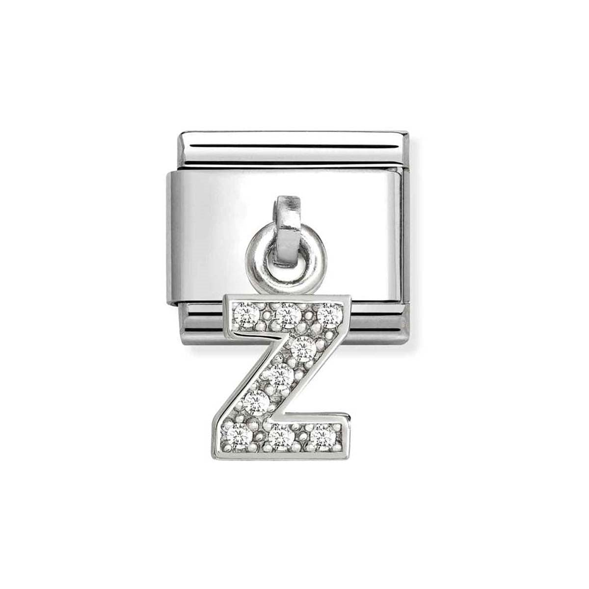 Nomination Silver CZ Dangle Z Charm