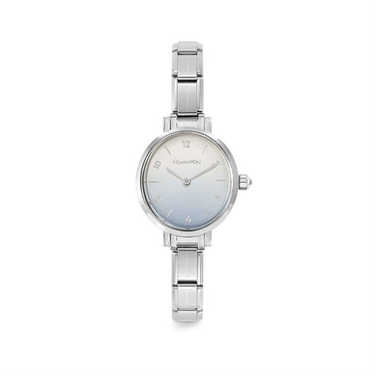 Nomination Silver Paris Oval Blue and White Watch