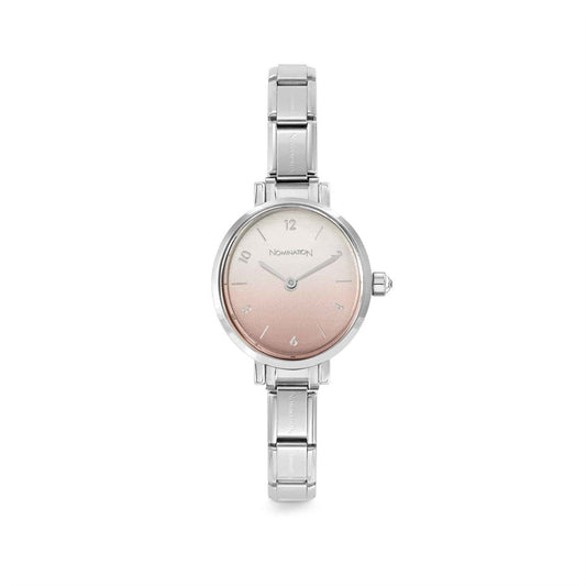 Nomination Silver Paris Oval Pink and White Watch