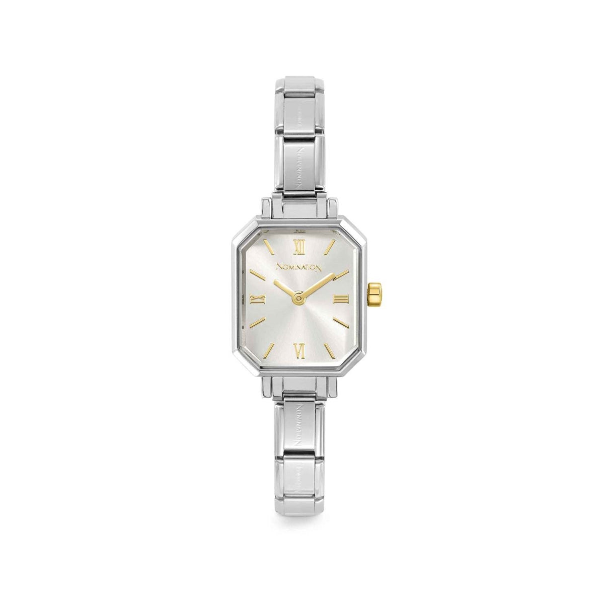 Nomination Silver Paris Rectangular Gold Numeral Watch