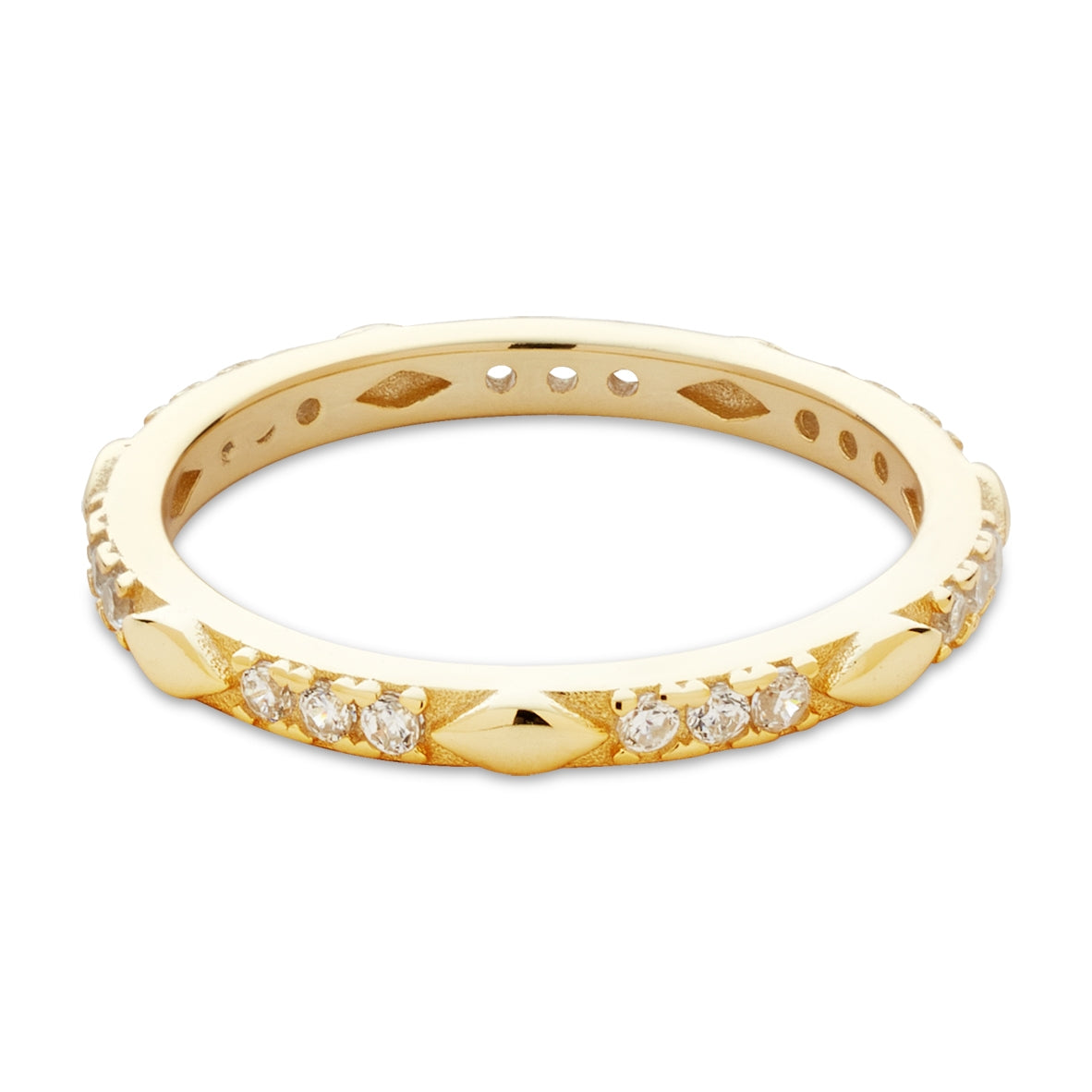 Argento Gold 14k Plated Diamond CZ Band Ring
