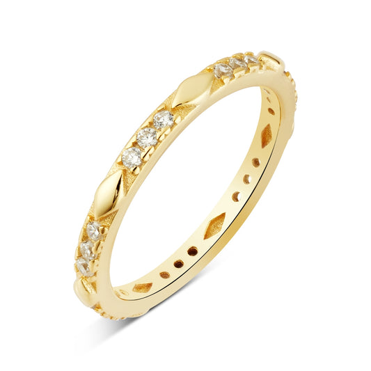 Argento Gold 14k Plated Diamond CZ Band Ring