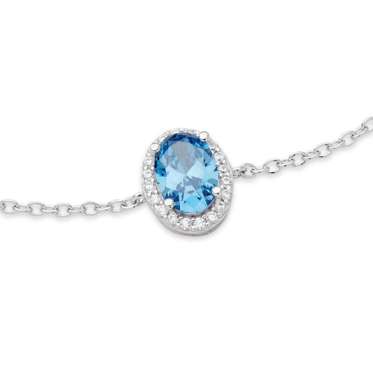 Argento Silver Light Blue Halo Bracelet