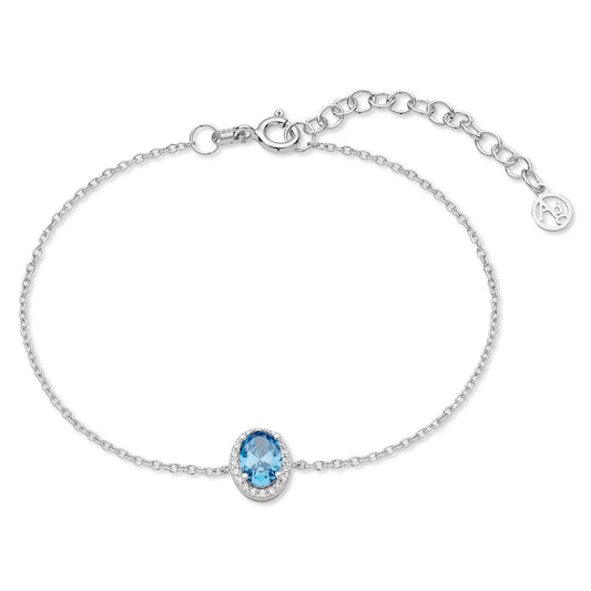 Argento Silver Light Blue Halo Bracelet