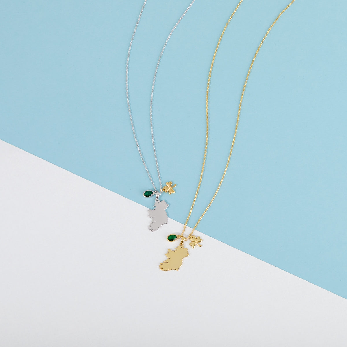 Argento Silver Two Tone Ireland Charm Necklace