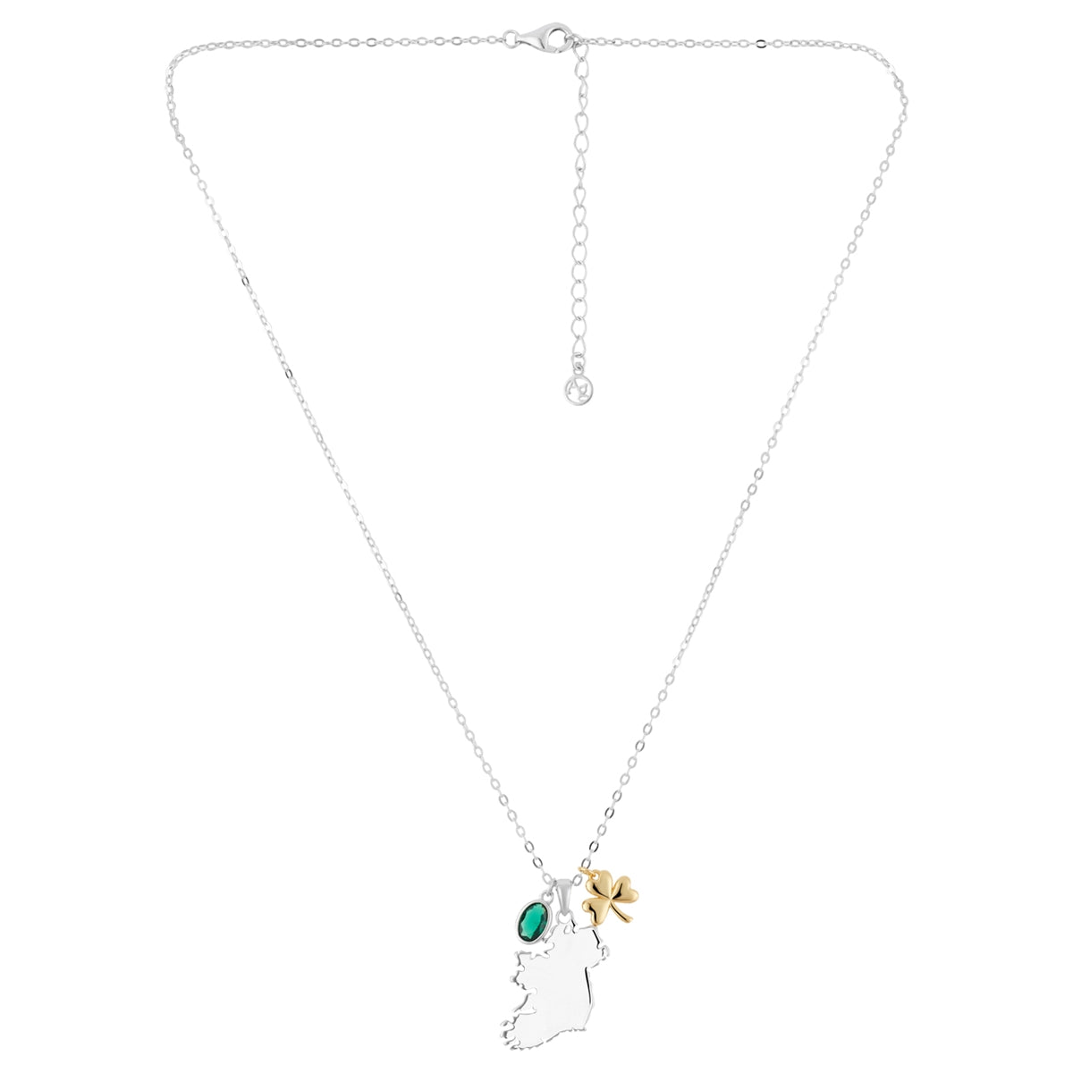 Argento Silver Two Tone Ireland Charm Necklace
