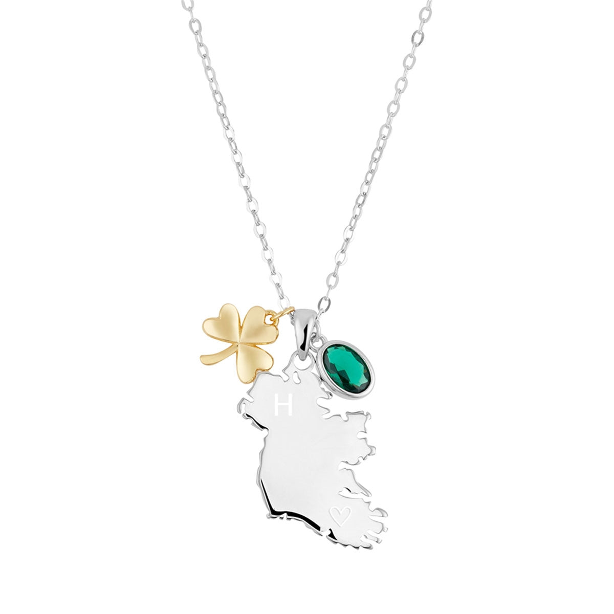 Argento Silver Two Tone Ireland Charm Necklace