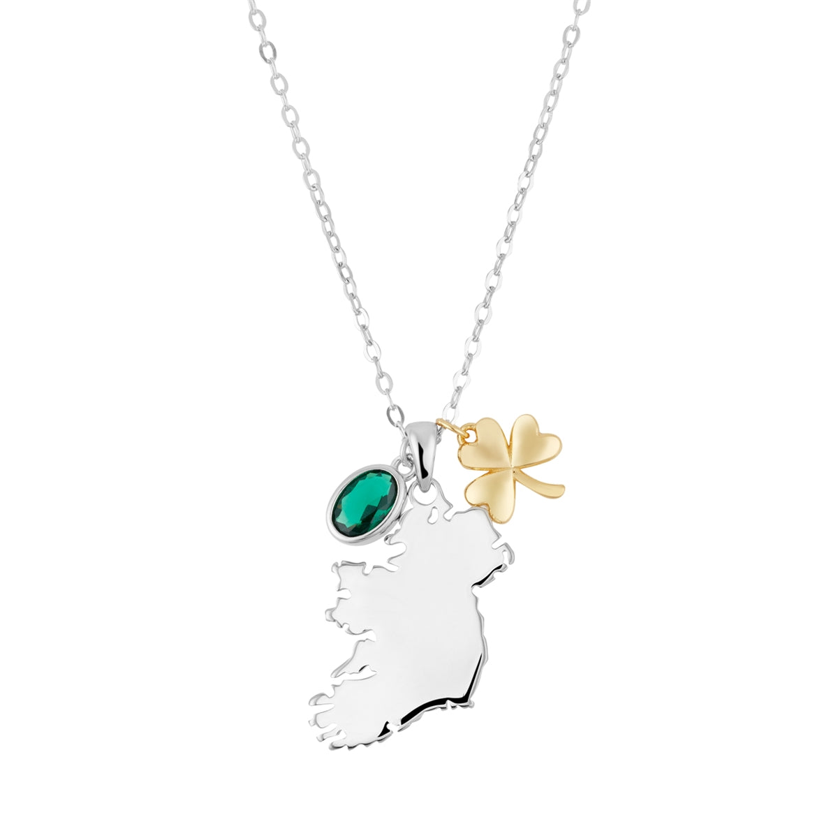 Argento Silver Two Tone Ireland Charm Necklace