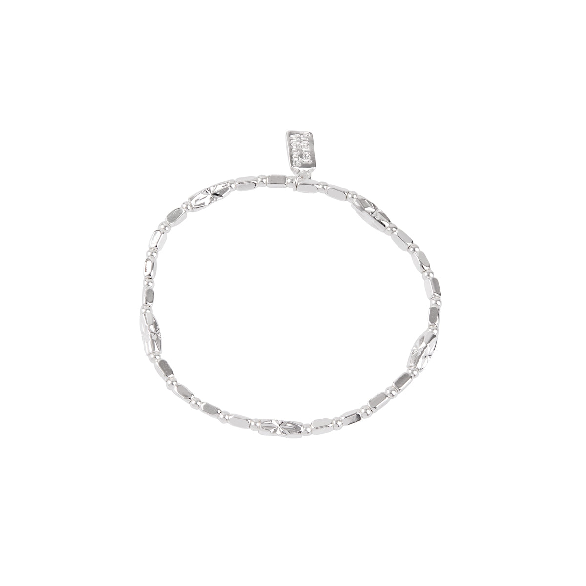 August Woods Silver Star Stretch Beaded Bracelet
