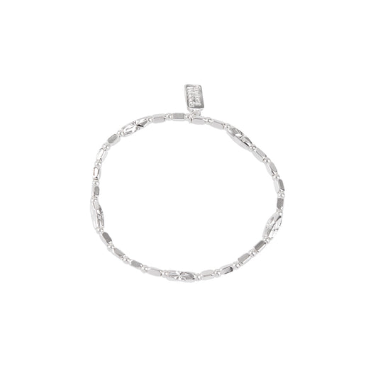 August Woods Silver Star Stretch Beaded Bracelet