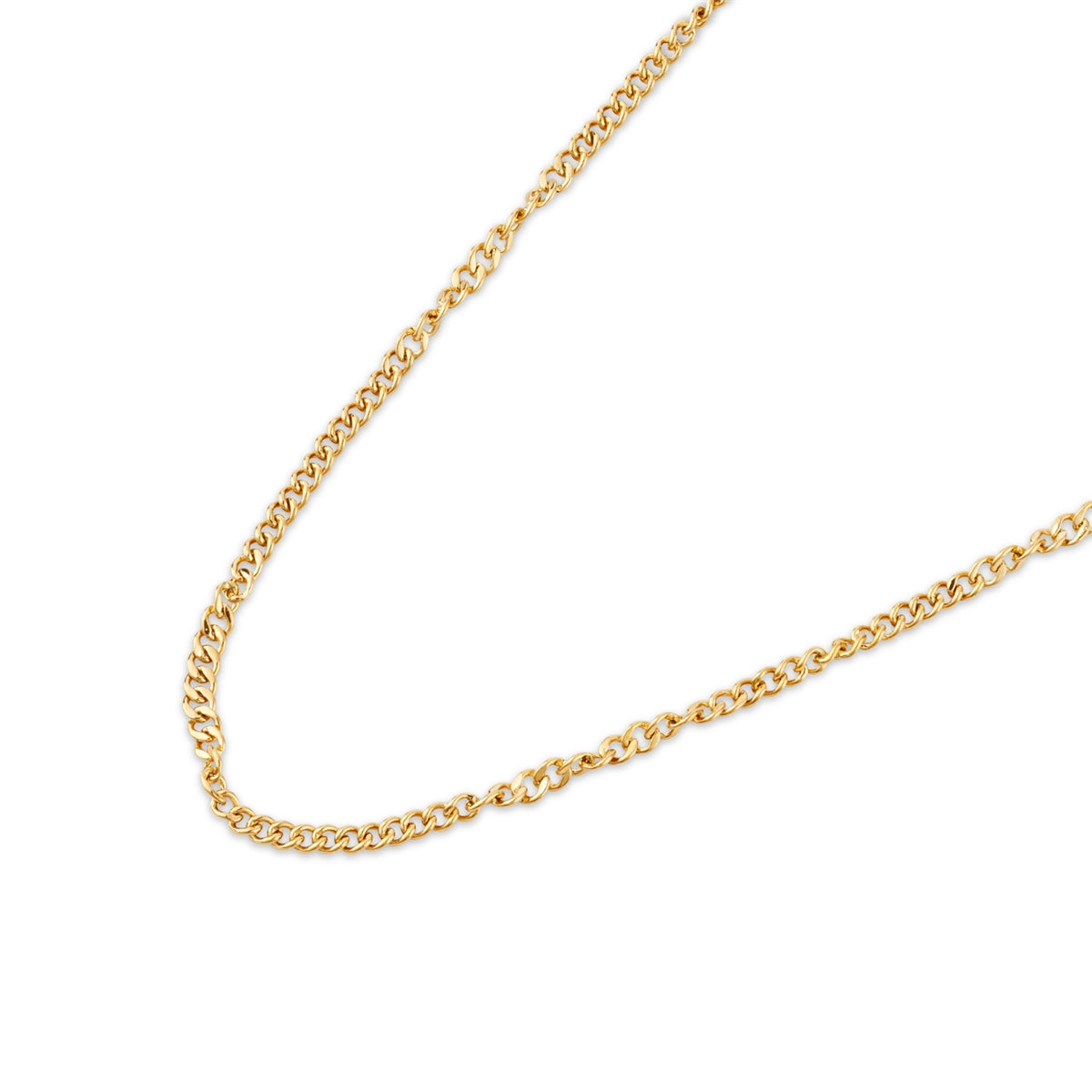 Over & Over Gold 14k Plated  Curb Charm Necklace
