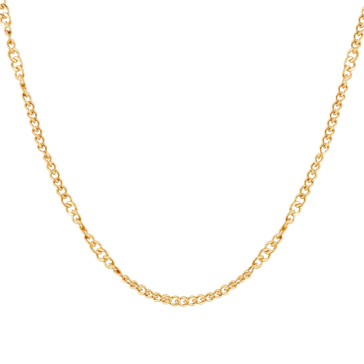 Over & Over Gold 14k Plated  Curb Charm Necklace