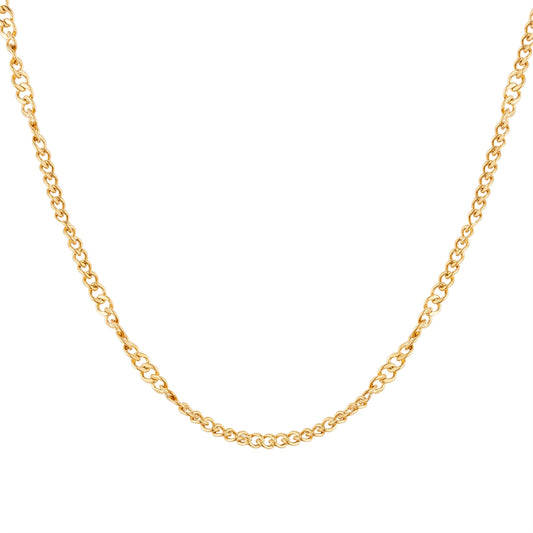 Over & Over Gold 14k Plated  Curb Charm Necklace