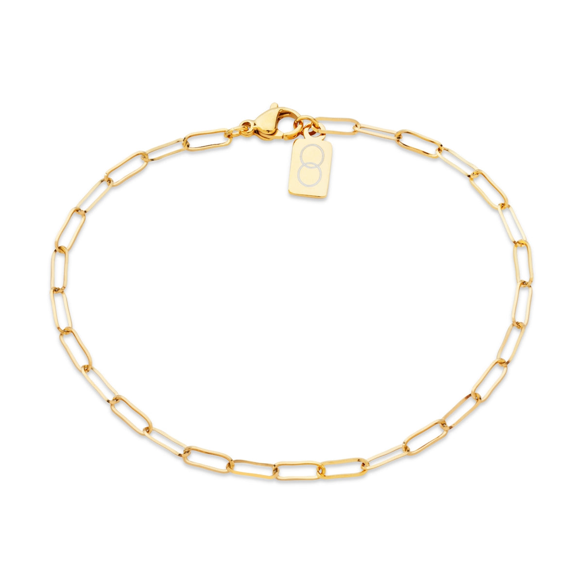 Over & Over Gold 14k Plated Paper Clip Charm Bracelet