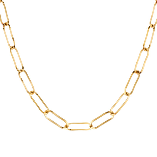 Over & Over Gold 14k Plated Paperclip Charm Necklace