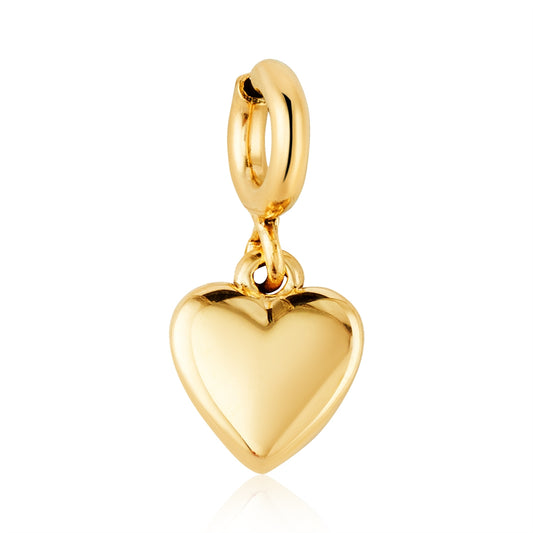 Over & Over Gold 14k Plated Puffy Heart Charm
