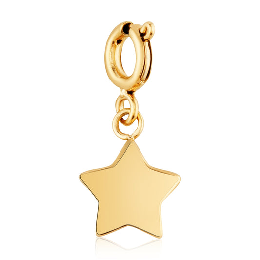 Over & Over Gold 14k Plated Puffy Star Charm