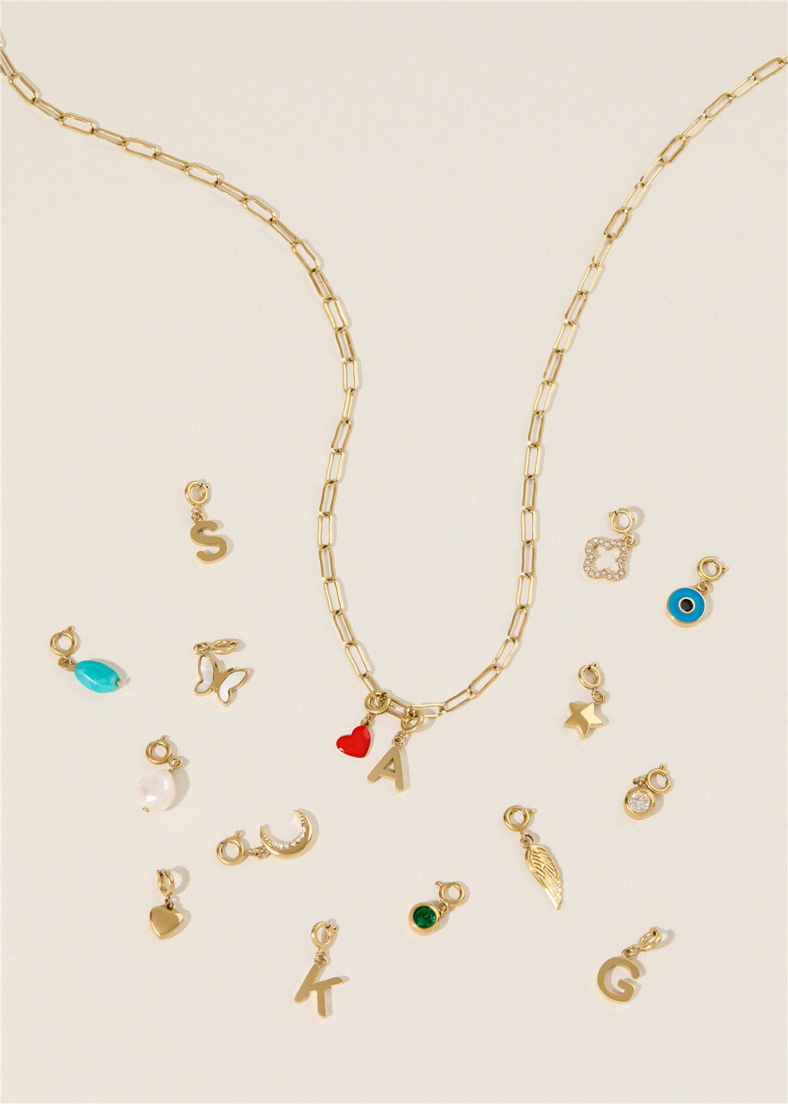 Over & Over Gold 14k Plated Red Heart Charm
