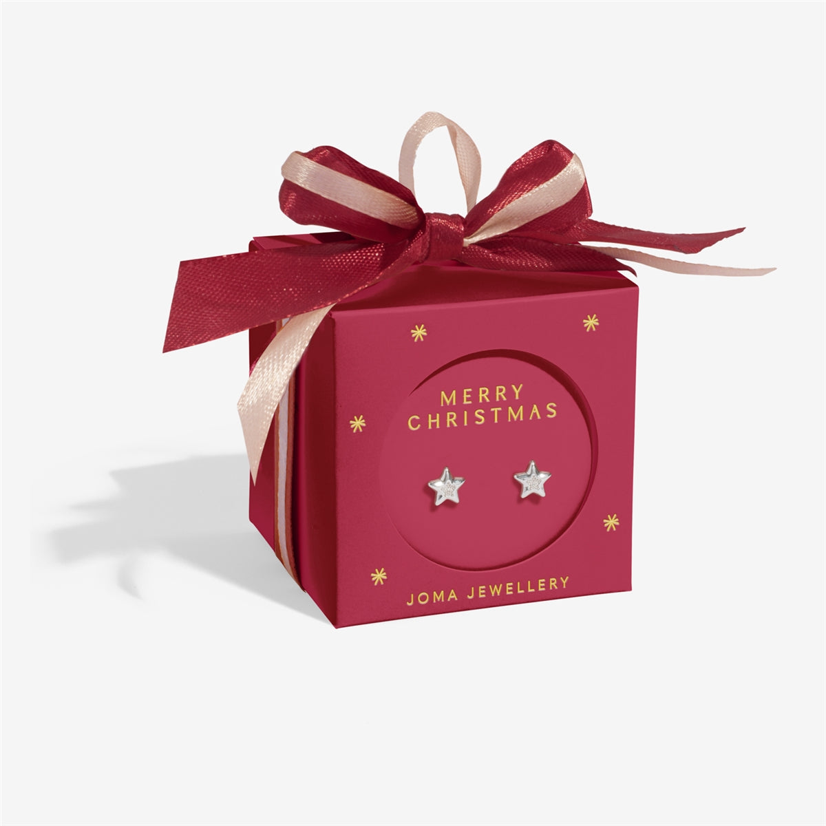 Joma Boxed Bauble Merry Christmas Star Studs