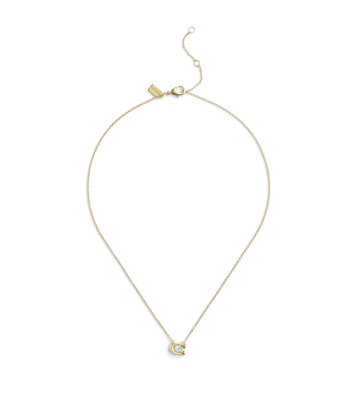 Coach Gold C Crystal Starter Necklace