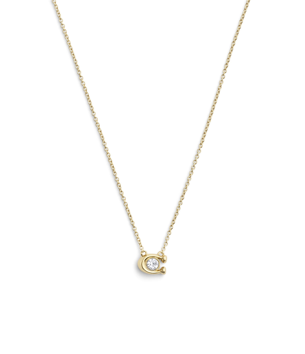 Coach Gold C Crystal Starter Necklace