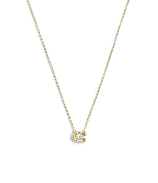 Coach Gold C Crystal Starter Necklace