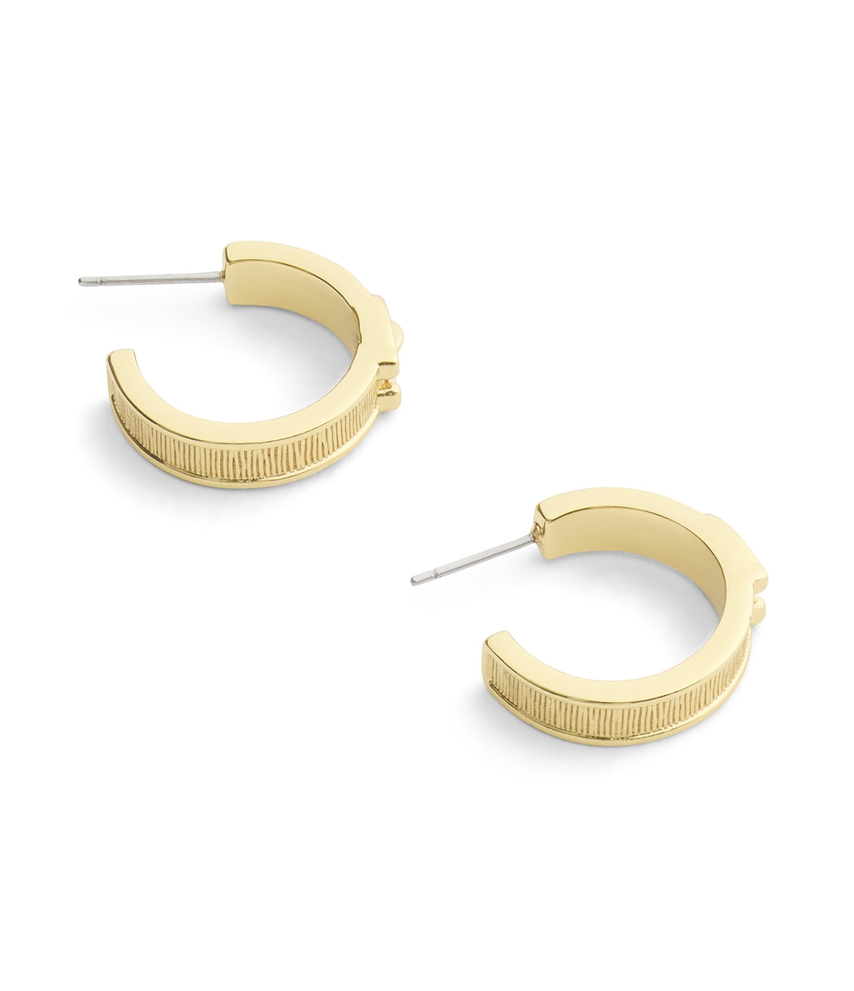 Coach Gold C CZ Buckle Hoops